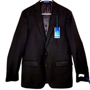 NWT Ryan Seacrest Distinction Men's Size 40 Long Slim Fit Black Suit Jacket